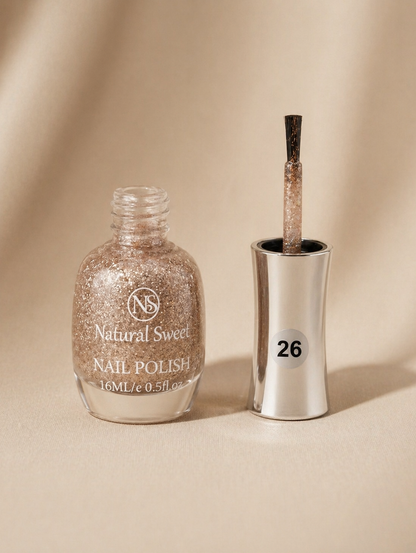 Natural Sweet Gillters Nail Polish